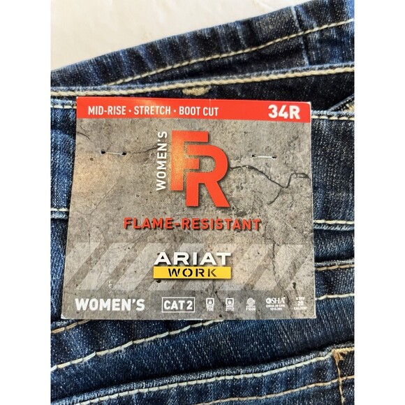 Ariat FR NWT DuraStretch Basic Boot Cut Womens Sz 34R 10016176 Flame Resistant - Picture 13 of 13